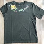 作品手刺し刺繍のTシャツ〜初夏のひまわり〜