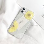 作品【新くすみカラーシリーズ】レモンフラワー♡iPhoneケース　韓国　ドライiPhoneケース