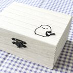 作品雪の妖精＊シマエナガ＊ウッドBOX＊9cm×13cm高さ5.7cm