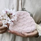 作品【特集掲載】手織りがま口ポーチ　桜