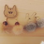 作品ミンクファーのふわふわピアス