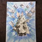 作品コンダクター〜うさぎ〜【パステル画 絵画 原画】※お取り置き