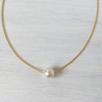 作品k14gf♡ひとつぶ・あこや真珠のネックレス　7.0～7.5mm