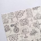 作品オリジナル　デザインペーパー　線画　お菓子　10枚　A4