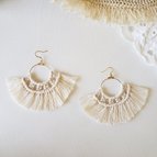 作品Bohemian Earrings、マクラメピアス、マクラメイヤリング