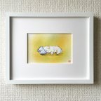 作品額付き【原画】「子犬の昼寝～ゴールデンレトリバー～」　動物の絵　インテリア　絵画　アート