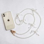 作品🎀リボンビーズスマホショルダー┊︎スマホショルダーストラップ┊︎スマホストラップ