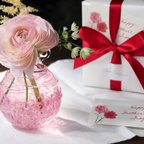 作品さくら 「花色一輪挿し 桜ピンク」贈り物 ギフト アトリエソラ サクラ カーネーション バラ コーラル