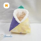 作品「モモンガの隠れ家」triangle~三角ポーチM/夢かわメルヘン、ペガサス柄～パープル