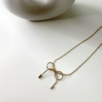 作品snake chain ribbon necklace "gold"