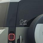 作品【車用】Cat in car カッティングステッカー │ 筆記体タイプ 白黒２色展開