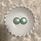 作品emerald pearl button pierce