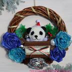 作品＊動物クリスマスリース（ぱんださん）＊Animal Christmas wreath (Panda)＊