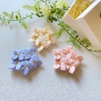 作品大ぶり紫陽花のブローチ 刺繍ブローチ 立体刺繍 handmadek&p