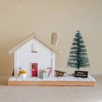 作品[受注生産]ミニチュア ハウス クリスマスハウス <ホワイト>  木製 北欧 雑貨 インテリア 置物