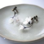 作品 和紙の花 「大和の桜 」朧夜　 イヤリング / ピアス