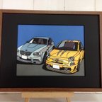 作品車の切り絵（背景なし・1台）プレゼントにも