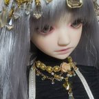 作品petal/yellow　ネックレス＆ヘアアクセ