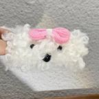 作品プードルちゃんのヘアクリップ (white)