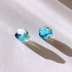 作品鉱石ピアス・ノンホールイヤリング~Blue~