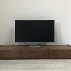 作品スラッシュ 150cm テレビボード  ウォールナット ブラックチェリー オーク 無垢 テレビ台 　