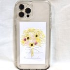 作品【再販】【全機種対応】スマートフォンインナーシート iPhoneケース カバー 花 花束 ドライフラワー 向日葵 ひまわり クリア