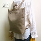 作品☆帆布２WAYリュックサック☆light brown×gold