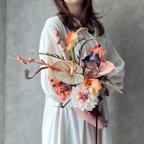 作品【完成品】Modern Orange Bouquet𓂃ブートニアセット