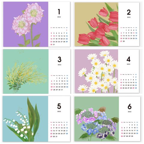 2022年 Flower calendar（卓上）