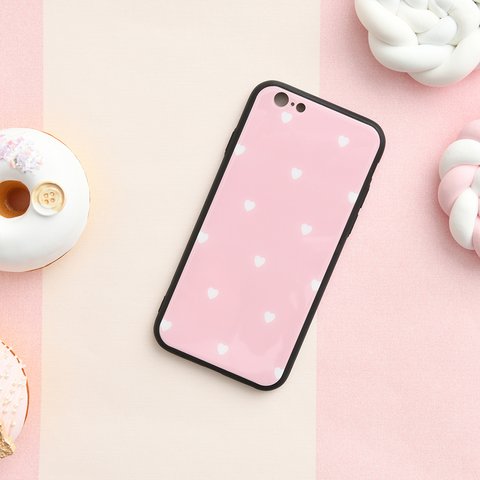 【iPhone 11シリーズ対応】モノトーンハートモチーフデザイン ピンク(SPCa0272PK)iPhoneケース/スマホケース