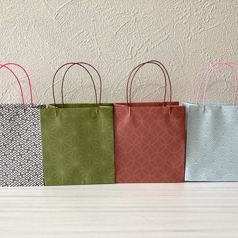 ◆デザインペーパーで作った紙袋【和柄パターン】4柄8枚