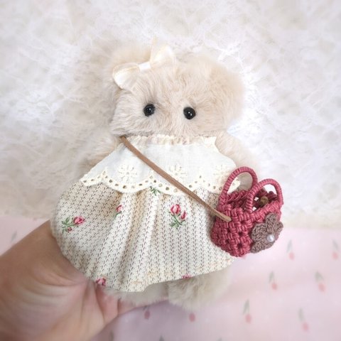 4.おでかけにつれてって♡癒しのもふりんくまたん♪　ぬいぐるみハンドメイド