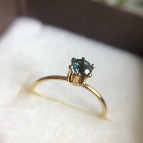 14kgf　Ring　ロンドンブルートパーズ 4㎜　