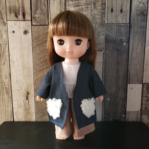 ❁もこもこポケットのデニムコート❁　ソランちゃんメルちゃんの服