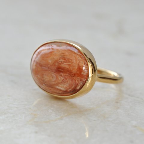 キャラメルオパール　リング　Caramel Opal　Bezel Setting　ring