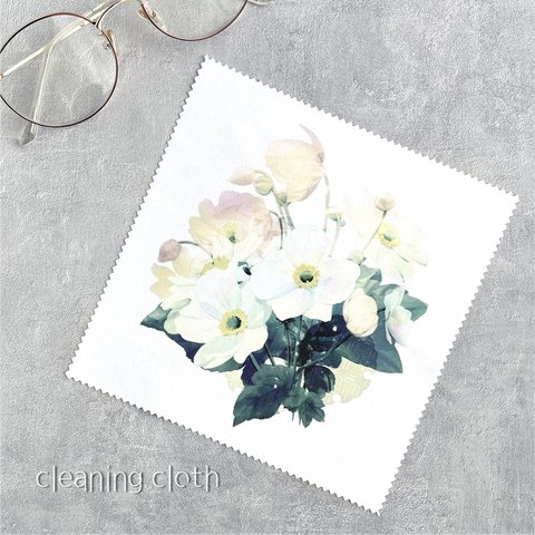 -秋明菊- 花と草木のクリーニングクロス・メガネ拭き（15cm×15cm）