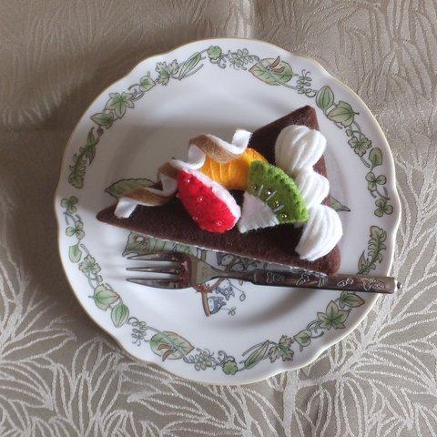 フェルトのチョコケーキ