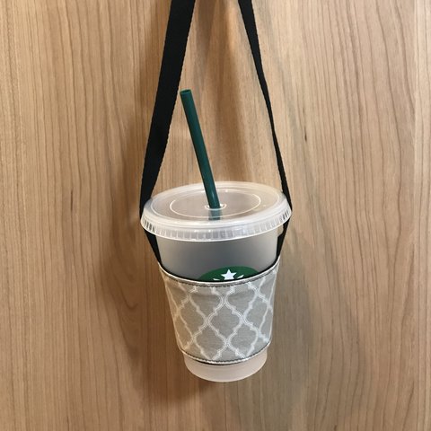 ドリンクカップホルダー　モロッカン柄　グレー