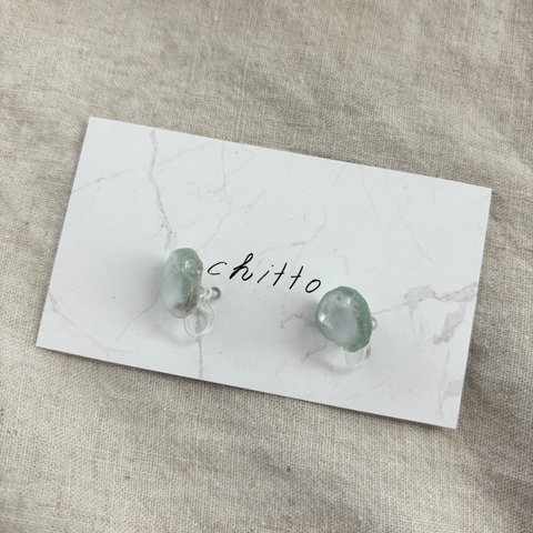 wave green -earring-