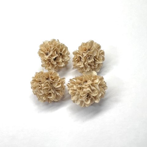 【4個】ミニミニピンポンマム  アンティークベージュ  造花