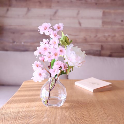 満開桜とピオニー（ホワイト）/マジカルウォーター