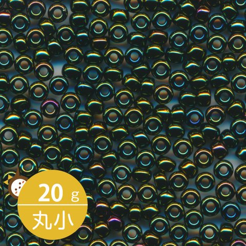 MIYUKI シードビーズ 丸小 11/0 約2mm #453 グリーン玉虫 20グラムバラ 約2,200粒入り（MIYUKI-SE-M-11-453）