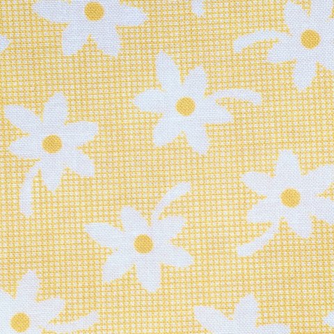 USAファブリック　Crosshatch Floral Screamin' Yellow