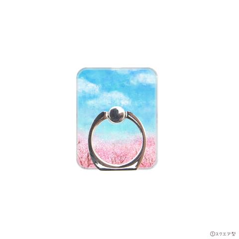 スマホリング「ある春の日」桜と青い空