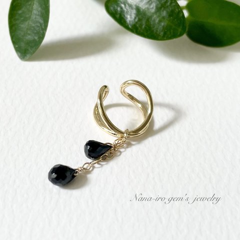 14kgf blackspinel ear cuff