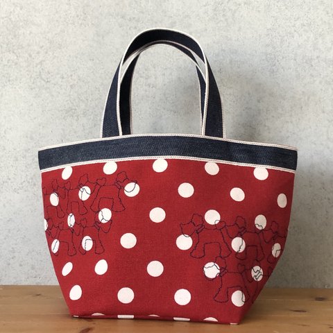 DOT帆布トートBAG(ふわもこtype)