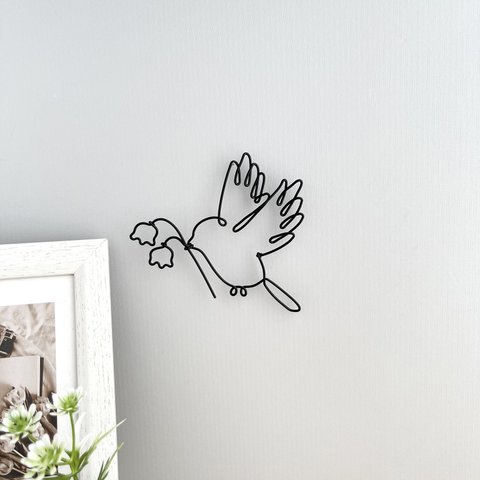 幸せを運ぶ鳥 / ワイヤーアート　ワイヤークラフト　雑貨　壁掛け