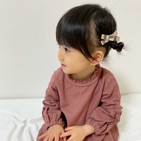 【Set販売】選べるリボン2個set ✿ ベビー キッズ 赤ちゃん 子供 女の子 大人 ヘアクリップ ヘアピン 髪留め ピン留め　秋　冬　バーバリー