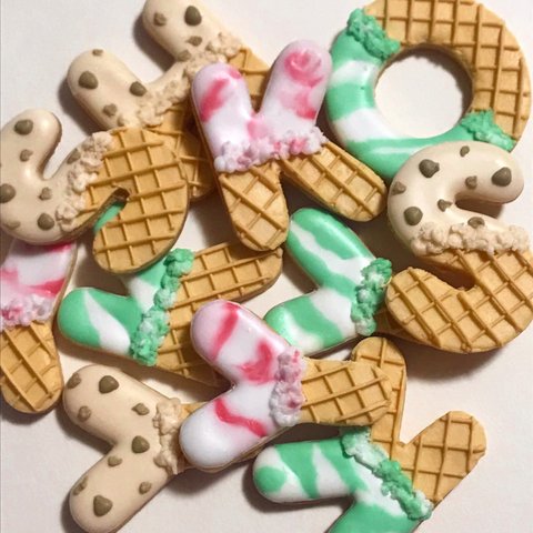 選べるアルファベット♡アイスクリームデザインクッキー