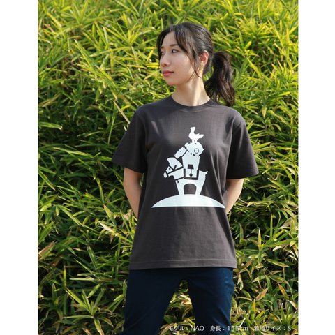 Tシャツ　おんがくたい　墨×白　Sサイズ(ユニセックス)